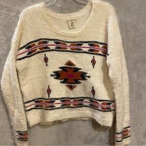 Billabong Sweater Women’s Medium Aztec Scoop neck Pullover Southwest Print